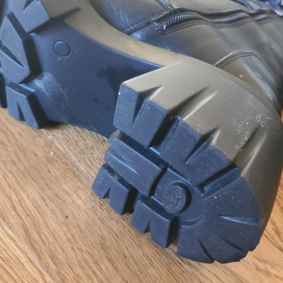 Steve Madden Black Studded Combat Boots size 9 zip lace up punk - Picture 14 of 16